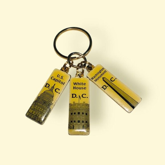 Washington DC Charms Keychain Keyring Vacation Travel - Picture 1 of 2